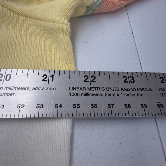 CJ Banks Cardigan Sweater Womens 1X Plus Pastel Stripe Button Front 3/4 Sleeve - Picture 9 of 10